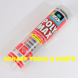 Poly Max Crystal express montagelijm en afdichtingskit met snelle eindsterkte koker 300 gram | 6307760